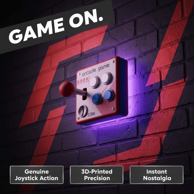 Gaming Console Buttons - Retro Arcade Oyun Düğmesi Anahtar Plakası,