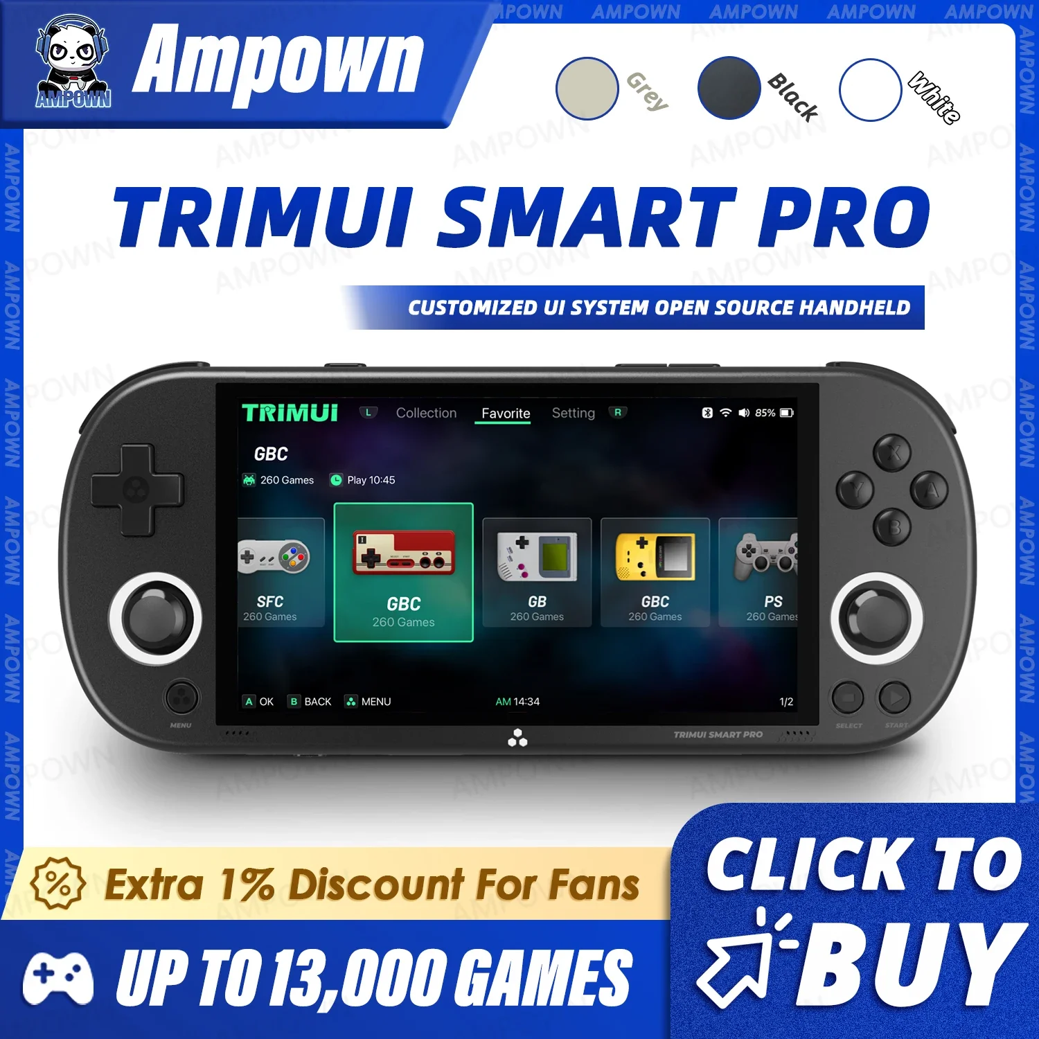 Trimui Akıllı Pro elde kullanı - Gaming Console G90 incelemesi ve fiyatı